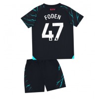 Manchester City Phil Foden #47 Tretí Detský futbalový dres 2023-24 Krátky Rukáv (+ trenírky)